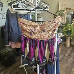Anthro strapless blouse